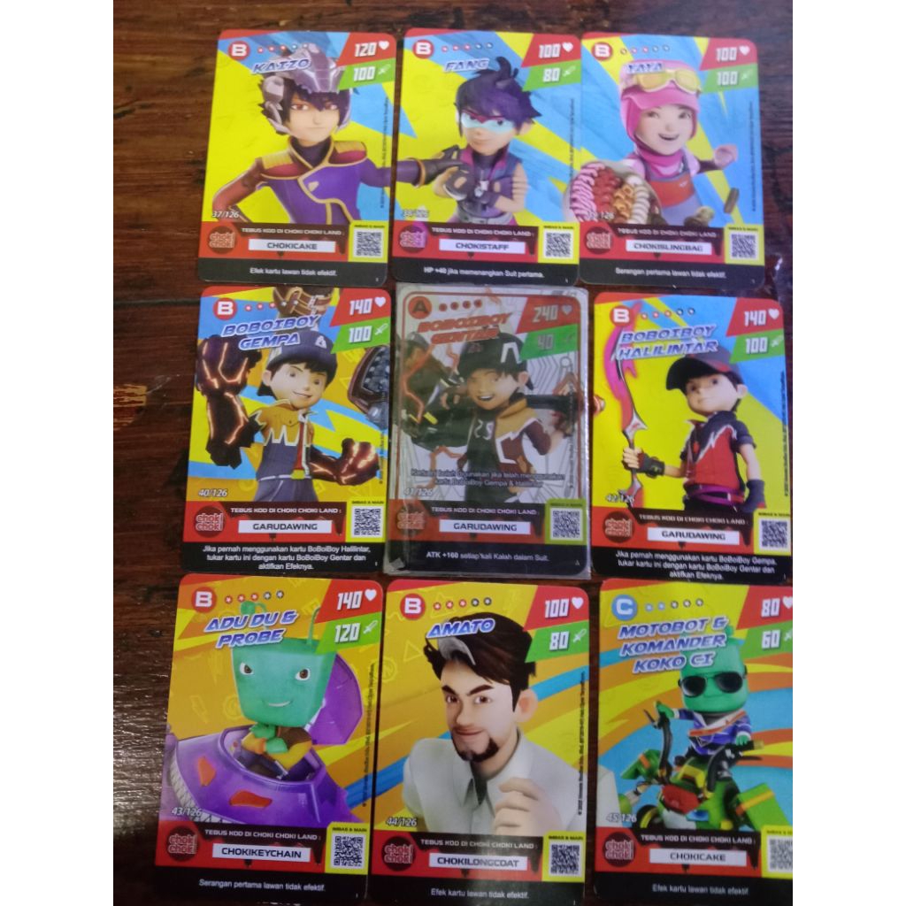 kartu choki choki boboiboy 1poster