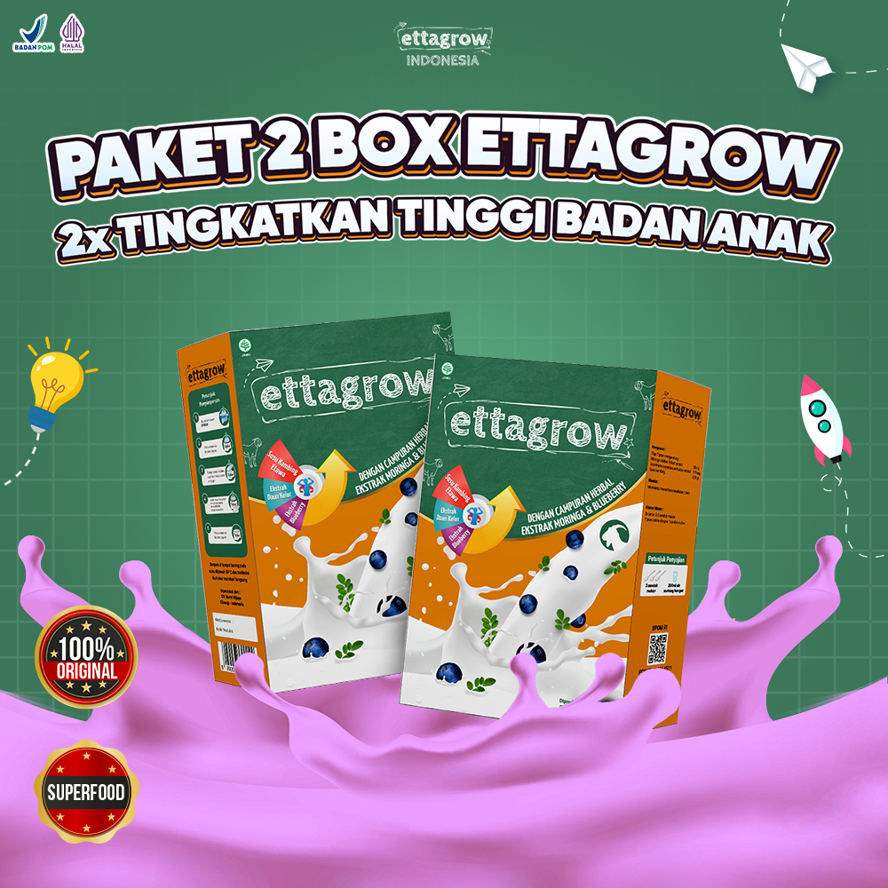 2 Box Ettagrow Bantu Maksimalkan Tinggi Badan anak dan Tingkatkan Nafsu Makan Anak