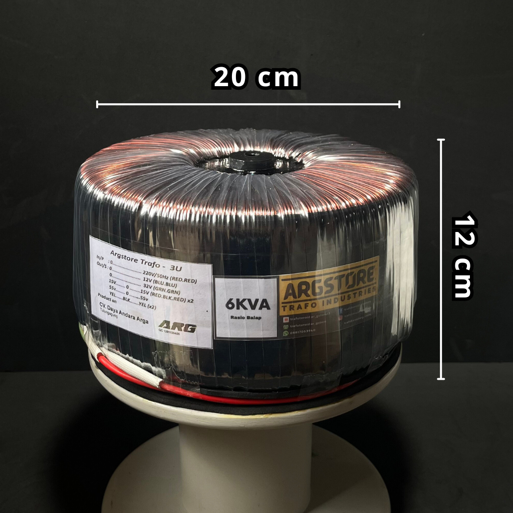 Trafo toroid donat 6 KVA Murni Spek Class H ARG