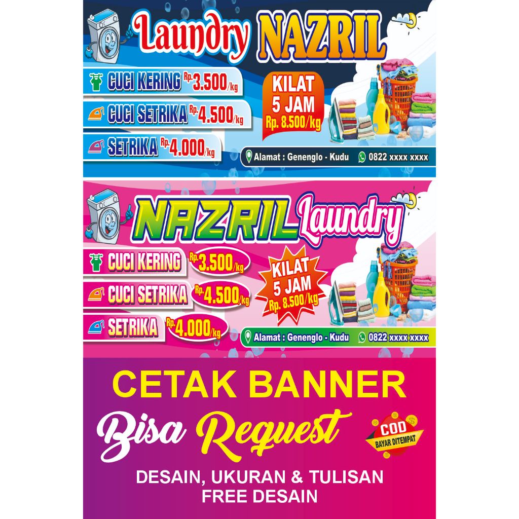 Banner Laundry Spanduk Laundry Bisa Custom