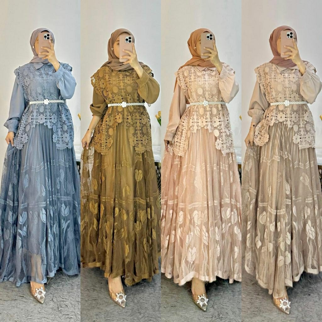 Gamis/Midi.RAJUT MIX PLISKET IMPORT
