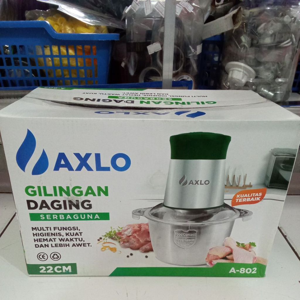 AXLO Blender Daging Stainless Gilingan Daging Serbaguna Chopper Blender Daging Stainless Hand Blende