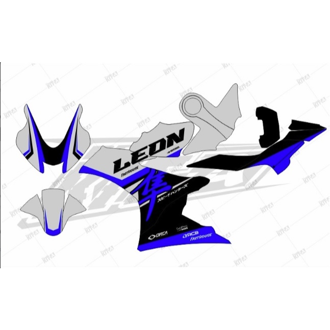 Decal gsx r Decal Stiker gsx r Full Body biru kombinasi putih stabilo