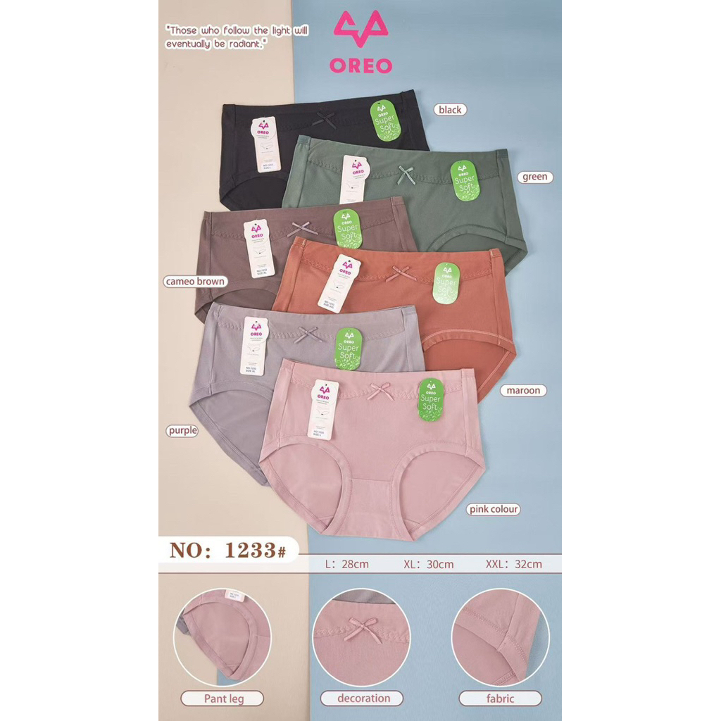 TSC-(3PCS) CELANA DALAM WANITA OREO KATUN SUPER SOFT CD PEREMPUAN OREO 1233