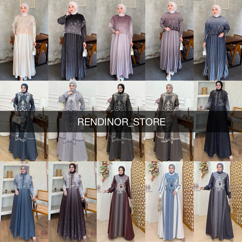 GHINAYA KIRANA LARA AZALIA CUP IN GAMIS DRESS SIGNATURE PRINTING BY CUP IN READY SIAP KIRIM