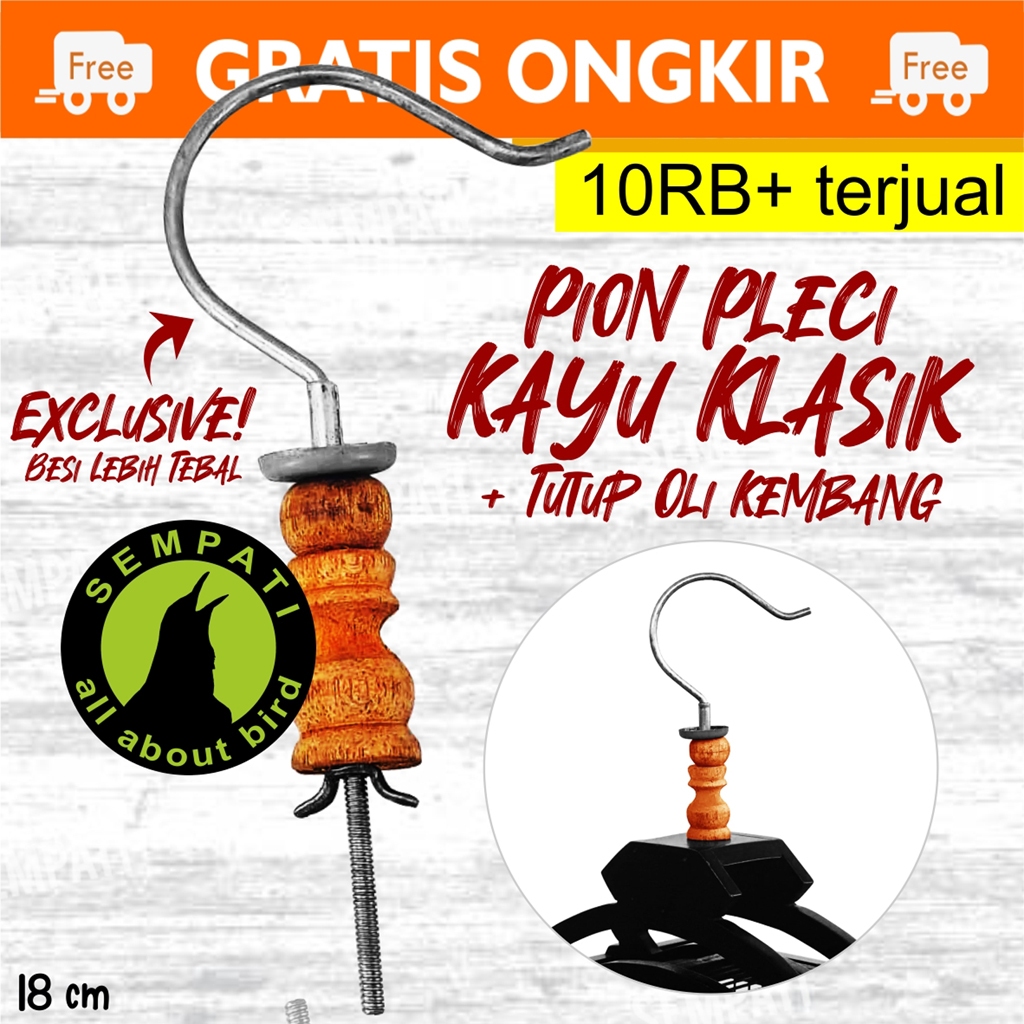 SEMPATI Gantungan Cantolan Kawat Kayu Ebod Jaya Gantungan Sangkar Kandang Burung Kecil Pleci Prenjak