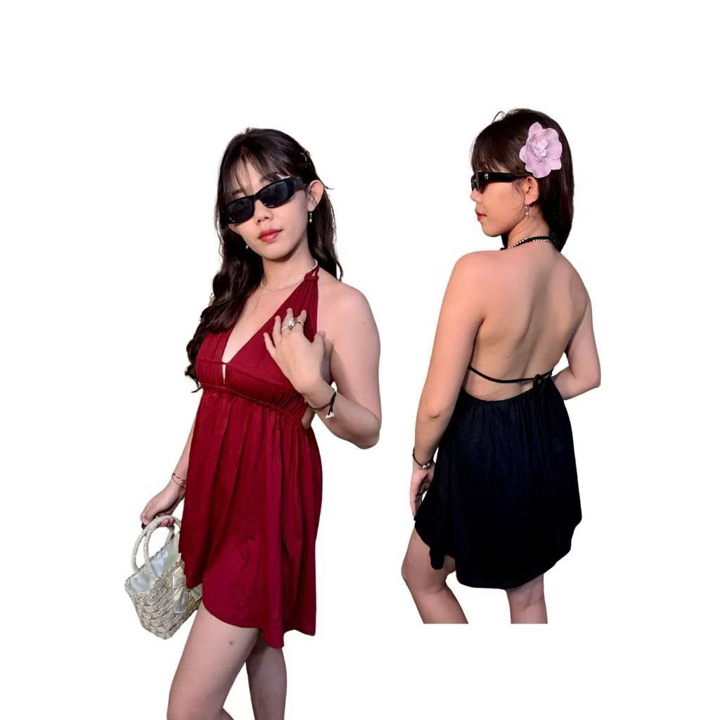 Dress Velisha Backless Women | Dress Bahan Katun Beachwear