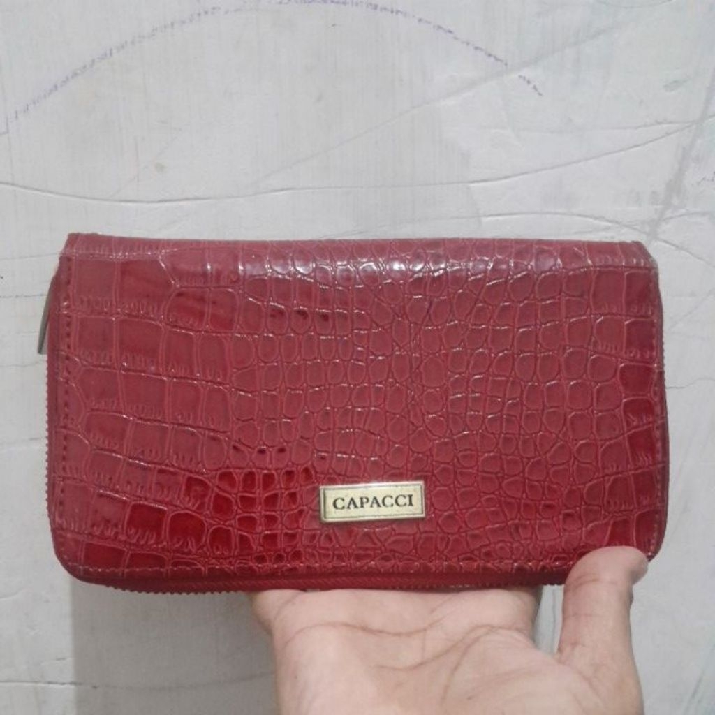 Dompet branded CAPACCI Kulit PU banyak slot2 puring embos ada tag