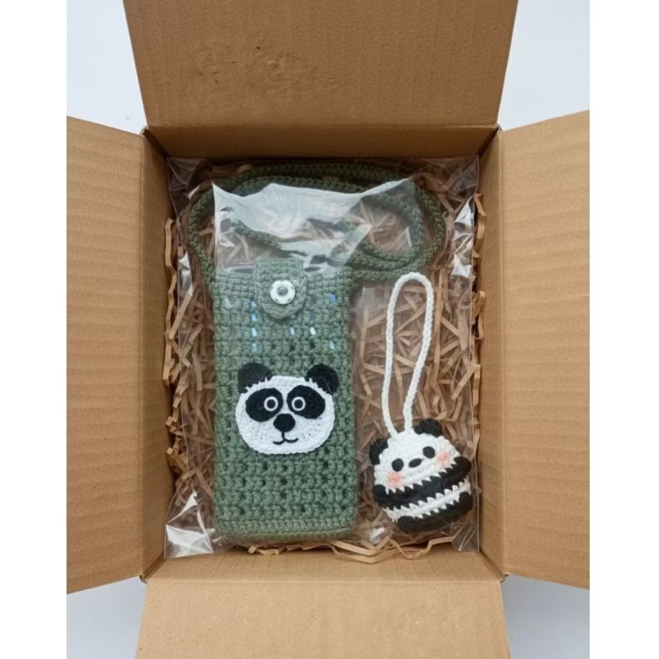 Tas Handphone Rajut Karakter Lucu Handmade – Pouch HP Rajut Unik & Imut