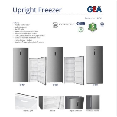 FREEZER BERDIRI INVERTER GEA / UPRIGHT FREEZER INVERTER GEA GF-633