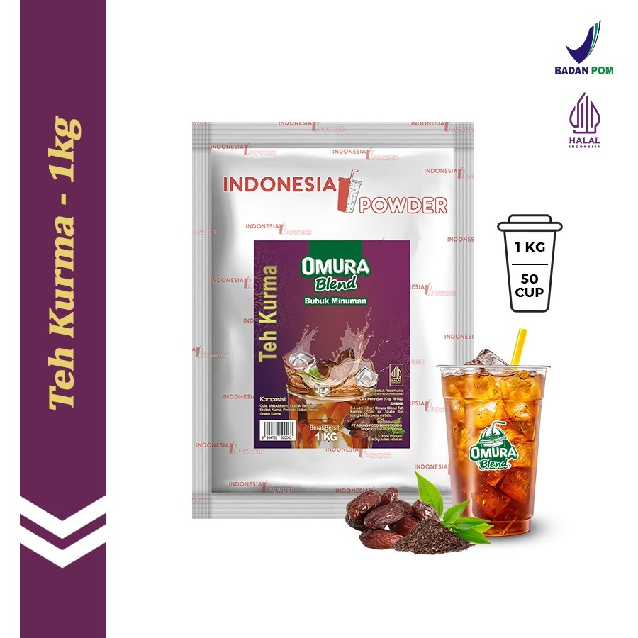Bubuk Minuman Rasa Teh Kurma 1 Kg Dengan Gula Halal & BPOM Powder Untuk Usaha