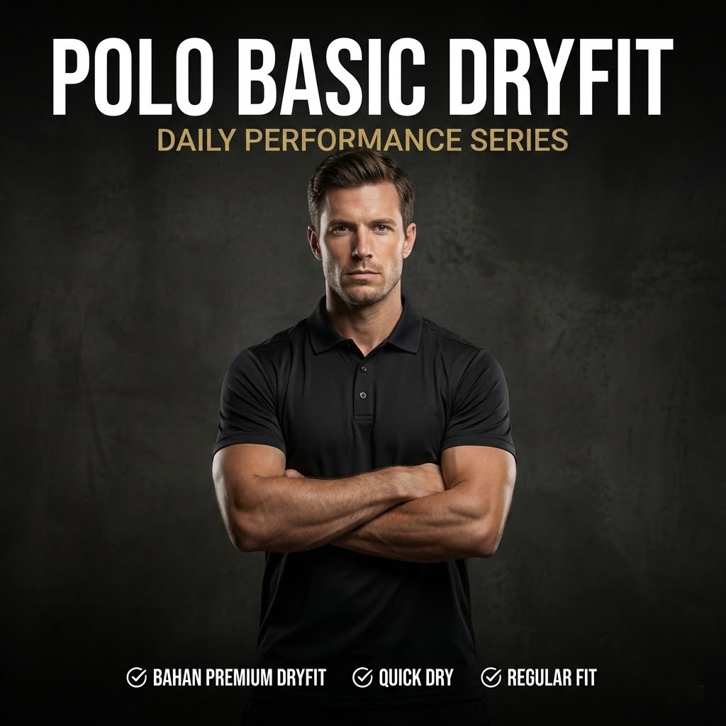 Kaos Polo/wangki Basic Dryfit Premium - Baju Wangki Lapangan Pria - Bisa Custom Logo Nama