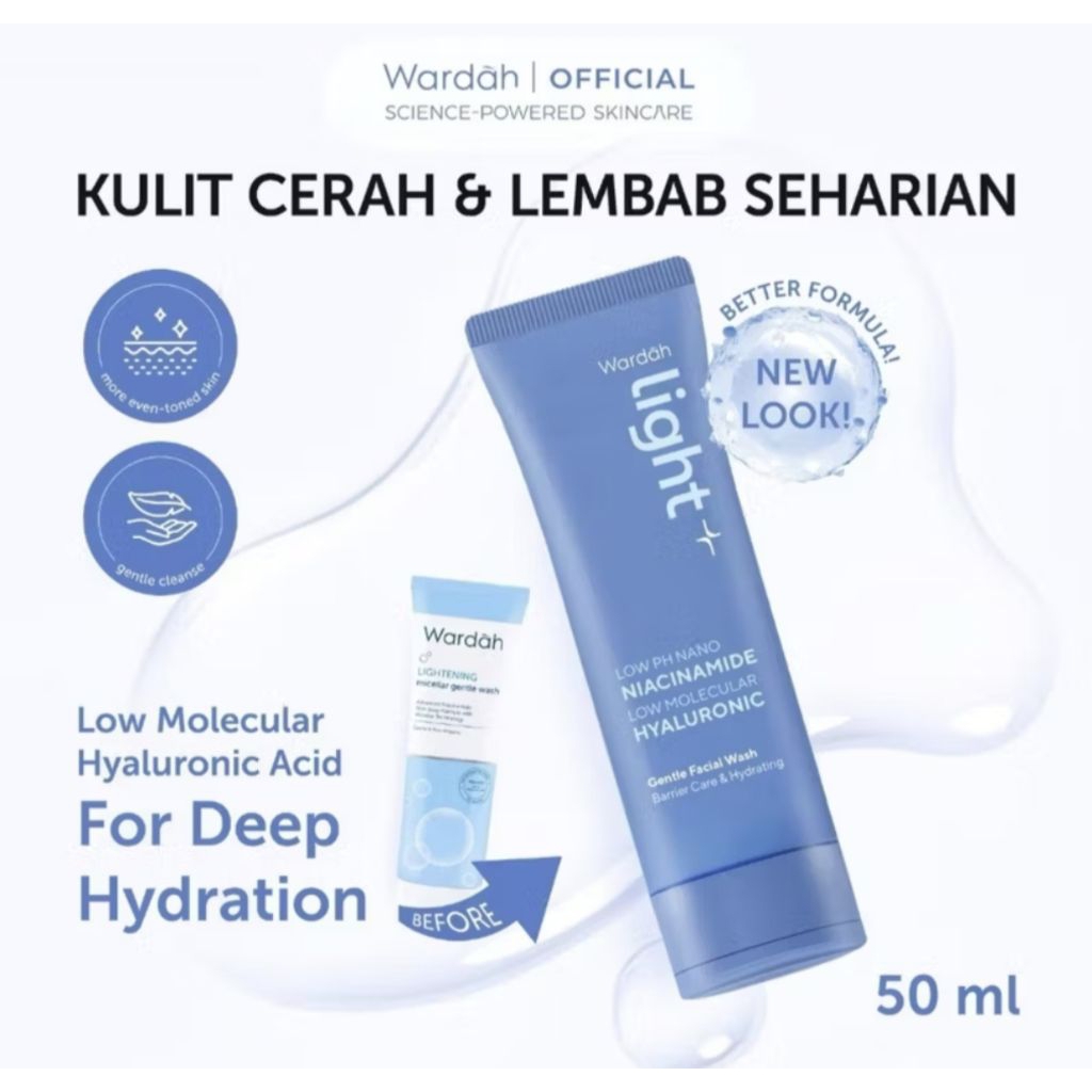 WARDAH Lightening Micellar Gentle wash 50gr / sabun muka / Facial wash / sabun pencuci muka wardah /
