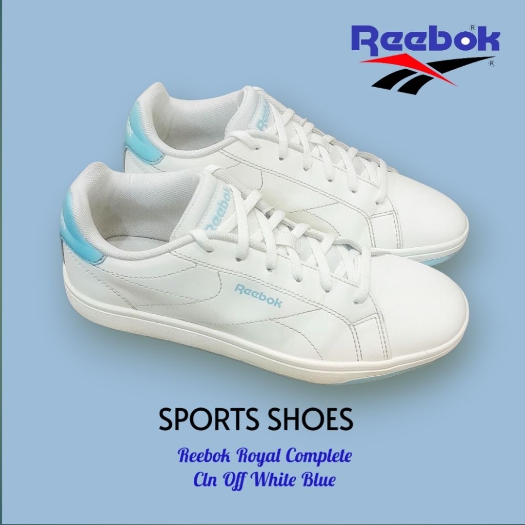 Sepatu Sport Reebok Royal Complete CLN Off White Blue
