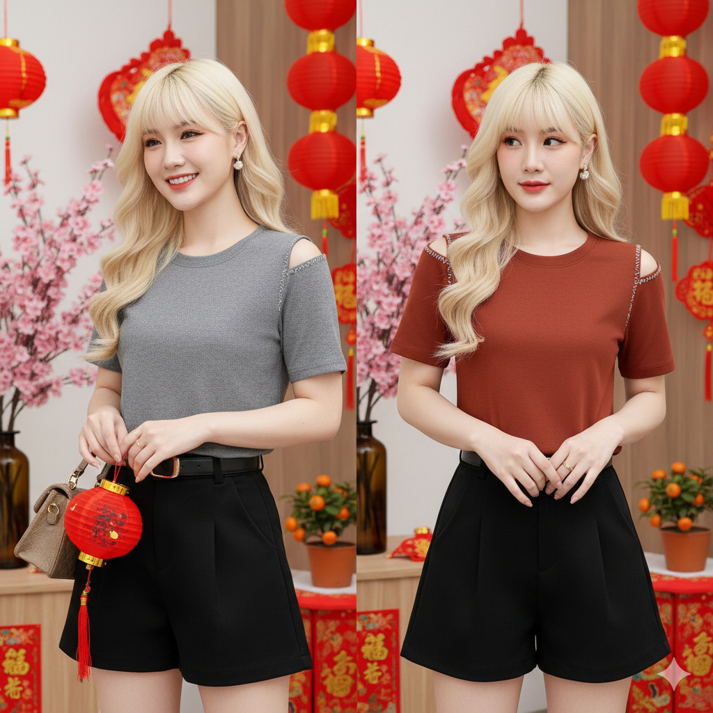 [ATASAN] Y2370 9A KAOS BAHU BOLONG YYFQ KATUN JUMBO TOKOMOI Y KAOS IMLEK SINCIA CNY