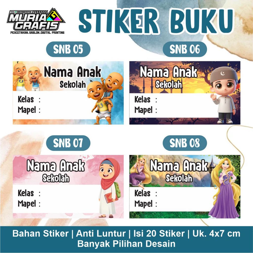 STIKER BUKU MAPEL NEW DESAIN ISI 22 STIKER