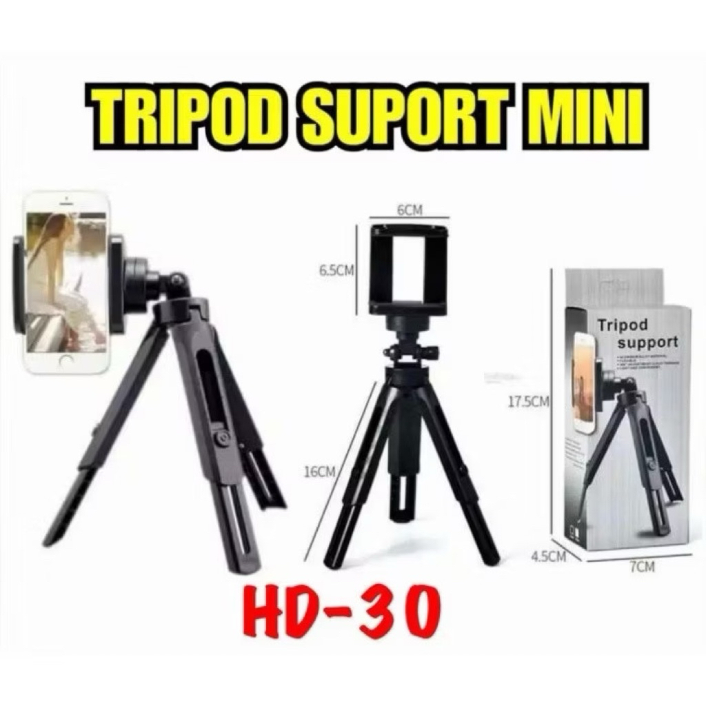 (GROSIRAN) Tripod Support Mini HD-30 Stick Phone Holder HP HD-30 Tripod Kamera