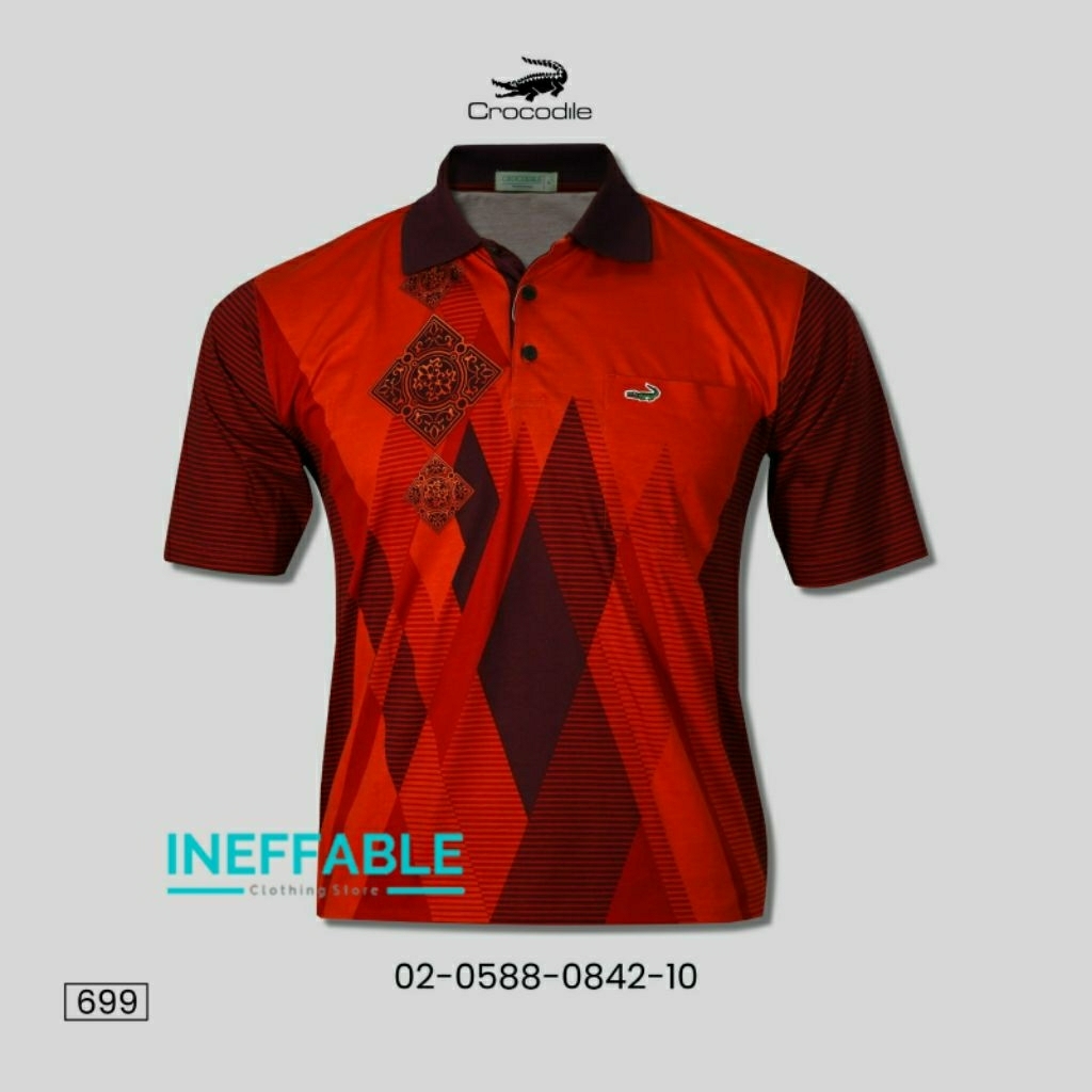 kaos kerah pria Crocodile Hijau - 0842