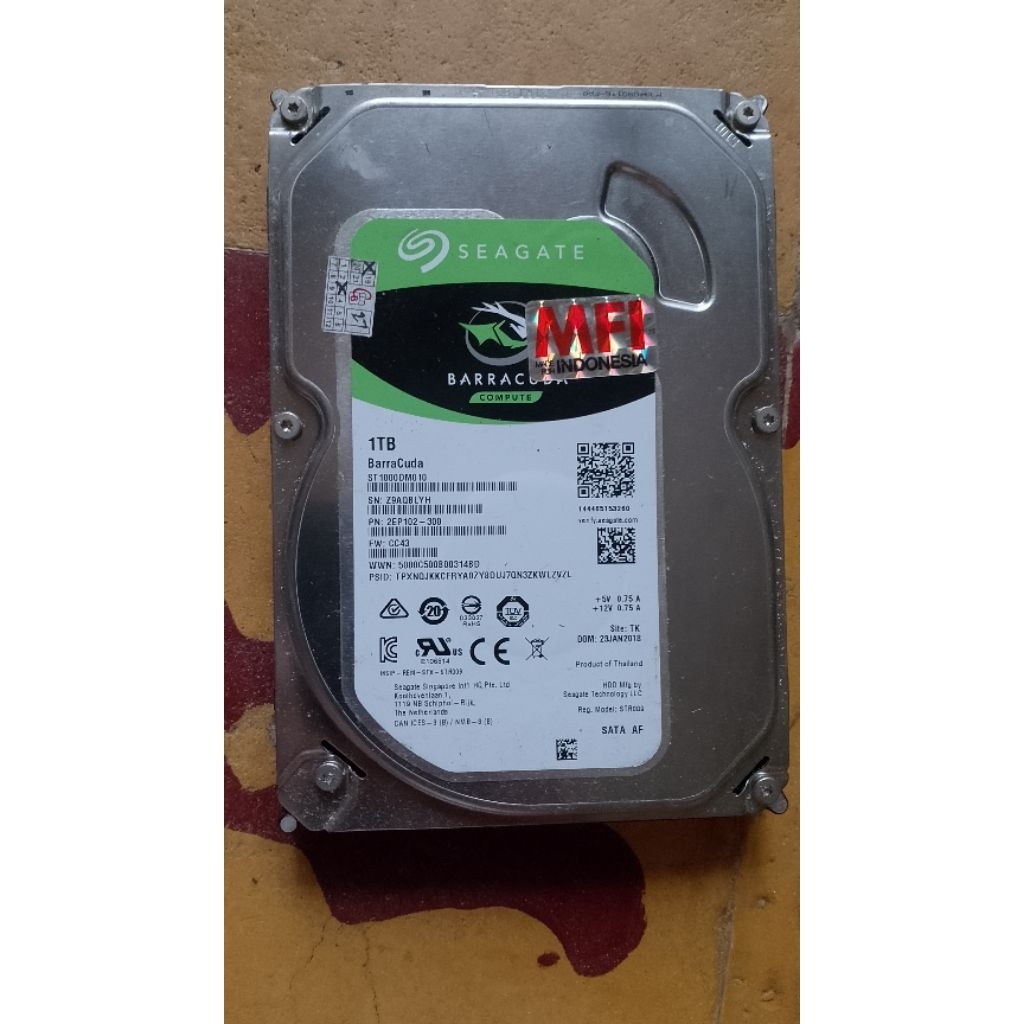 Hardisk 1 TB 3,5" Seagate Barracuda