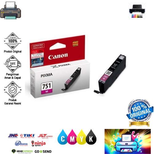 Tinta Cartridge Canon Pixma 751 Magenta Original untuk iP7270 MX927 MX727 MG6370 MG5470 MG5570 ORI