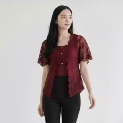 outer kebaya hagia / kebaya brokat kutubaru modern/ atasan simple elegan