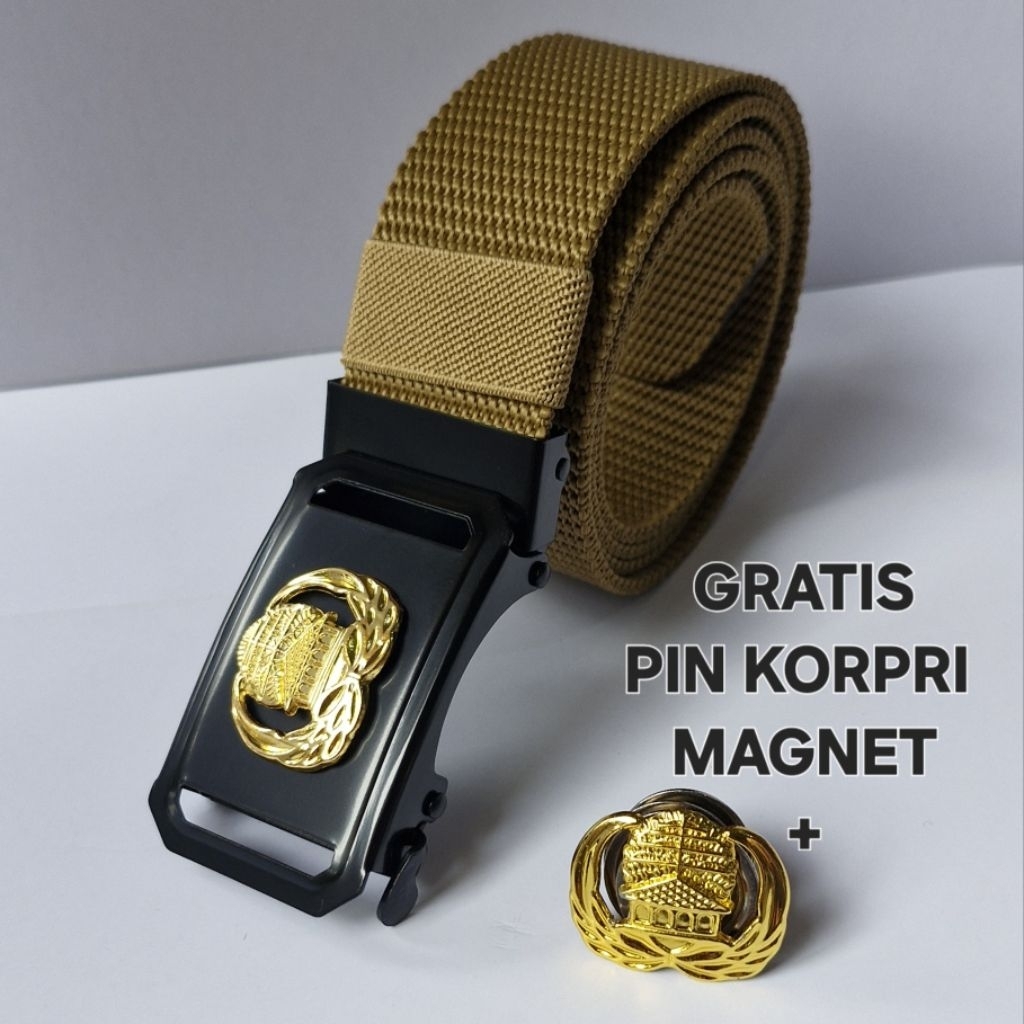 [ Gratis pin korpri ] IKAT PINGGANG KORPRI ASN PLUS PIN KORPRI MAGNET - SABUK KORPRI P3K