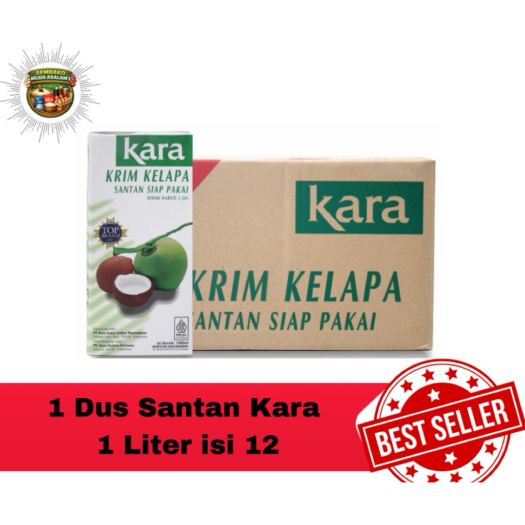 Santan Kara Kelapa 1 Liter / 1 Dus isi 12 / Santan Kara Siap Pakai 1 Dus