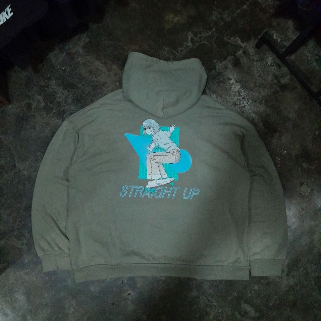 WEGO "STRAIGHT UP" OVERSIZE HOODIE SAGE GREEN