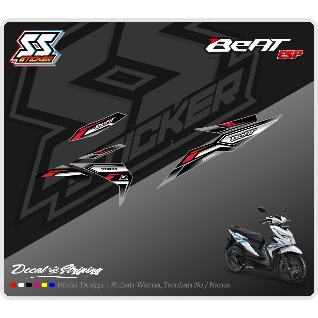 Striping Stiker Motor Beat Esp Custom Design 36
