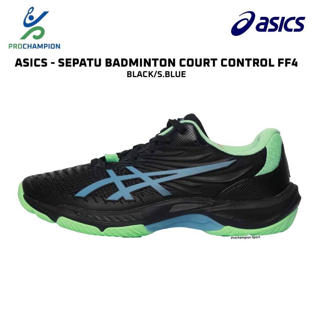 Sepatu Badminton  ASICS Court Control FF4 Black S.Blue