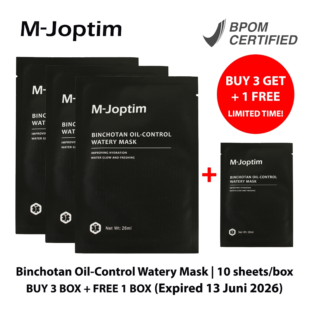 [BUY 3 GET FREE 1 + DISCOUNT] M-Joptim Binchotan Oil-Control Watery Mask | Masker Wajah Untuk Mereda