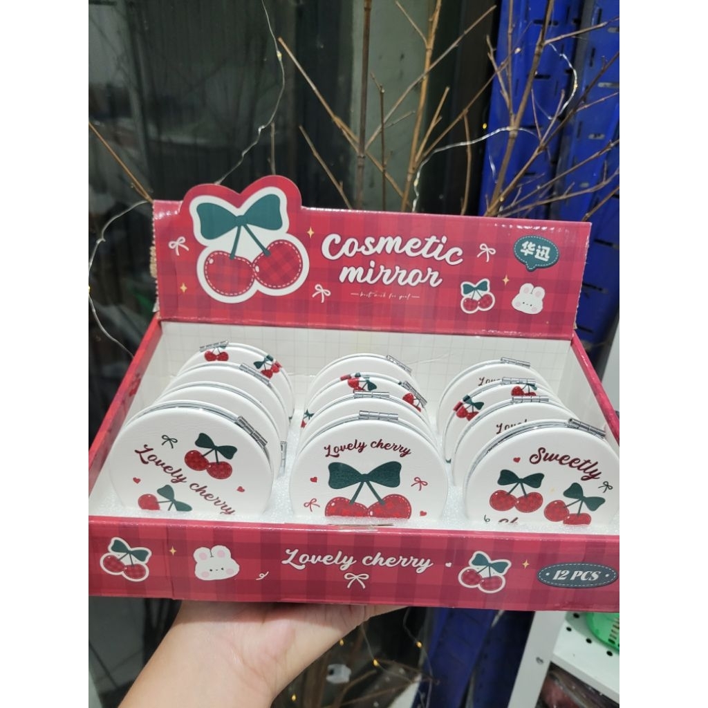 Mirror Cosmetic Travel Kaca Lipat 2 sisi portable Kaca Lipat Aestethic Kaca Lipat Lucu Cermin Lipat 