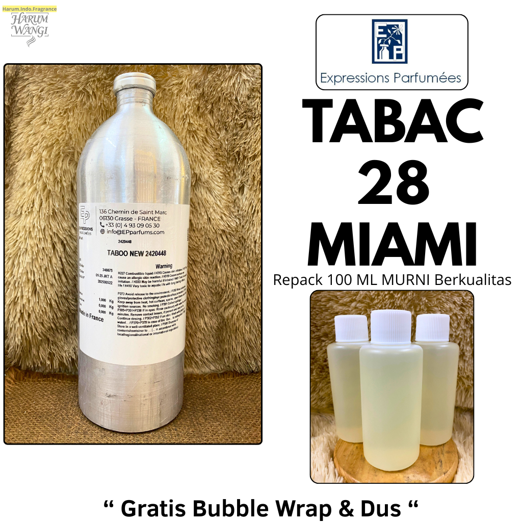 Bibit Parfum EXPRESSION DIAMOND Repack 100 MURNI TABAC 28 MIAMI