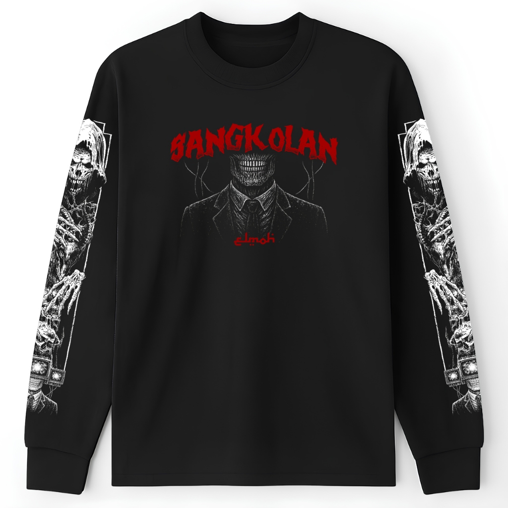 KAOS SANGKOLAN ELMOH - Rumbink Kaos Lengan Panjang [Longsleeve | Black | Petteng Series] Kaos kata-k