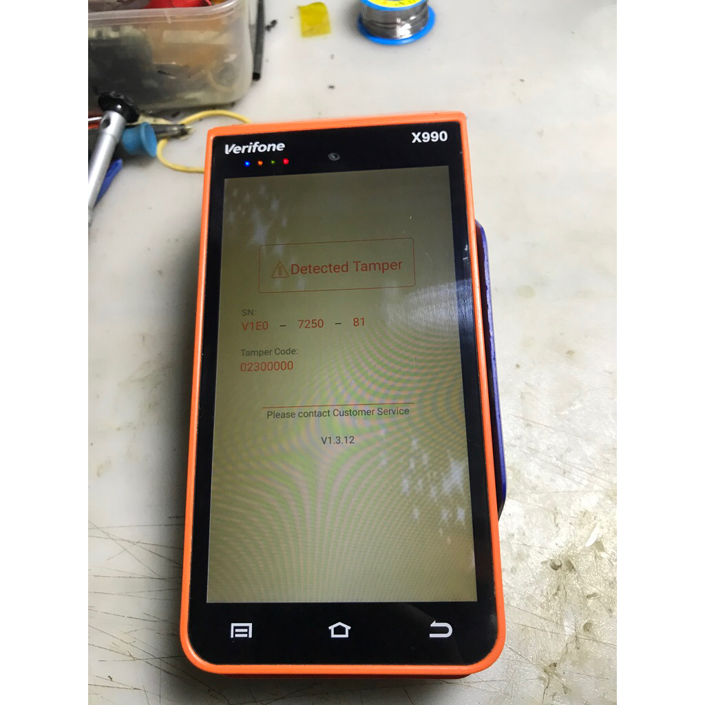 verifone x990 kodisi Detected Tamper