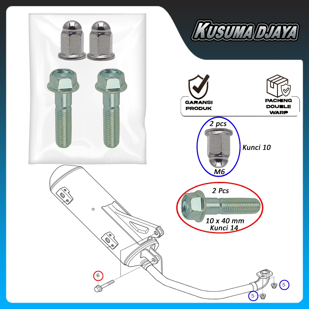 BAUD BAUT KNALPOT SET BEAT SCOOPY VARIO 110 ESP 2015 - 2020
