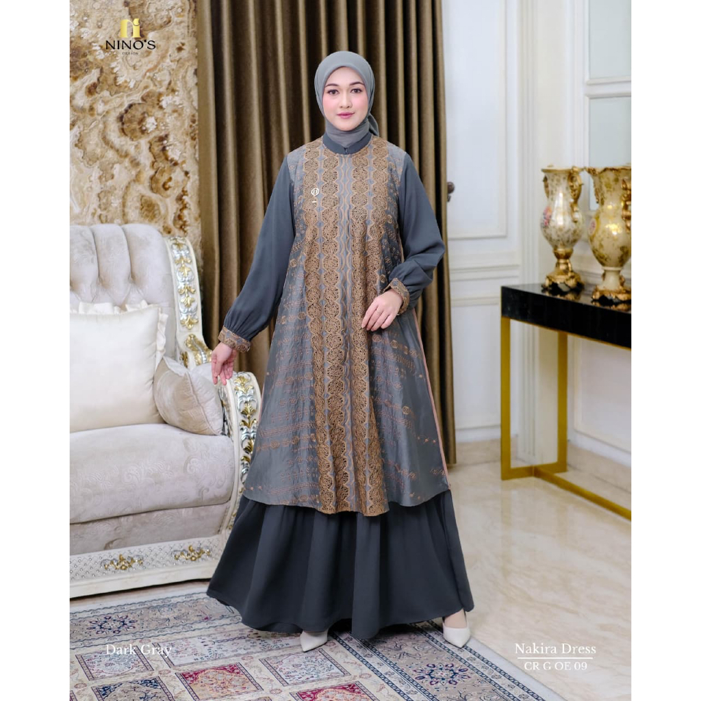 Nakira Dress by Ninos / Nino's Design Original / Gamis Ninos terbaru / Gamis ninos premium / Dres Ni