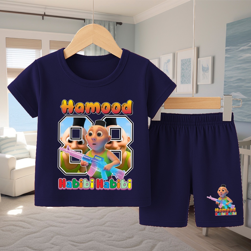 Baju Anak Gamba Habibi Setelan Pendek Anak Cewek Cowok Usia 1-10 Tahun