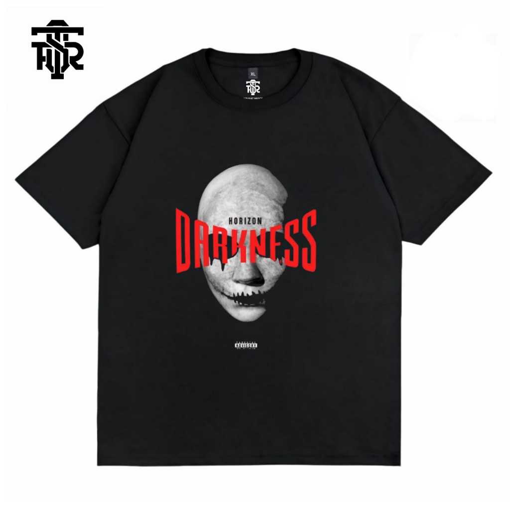 Tshirt Baju Kaos Distro Pria Wanita Streetwear Cotton Combed 24s Darknes Black Tees Firasat Merch