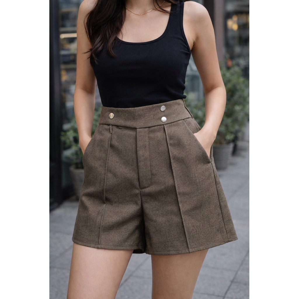 Hotpants Wanita Korean Style High Waist | Celana Pendek Wanita Premium Look Semi Wool | Model Jisoo 