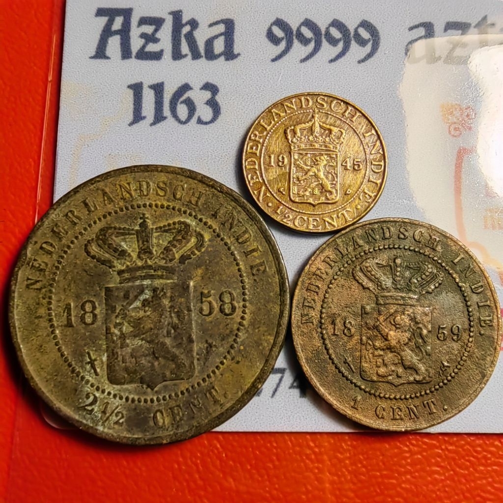 set 3 keping koin kuno benggol jaman belanda ory asli
