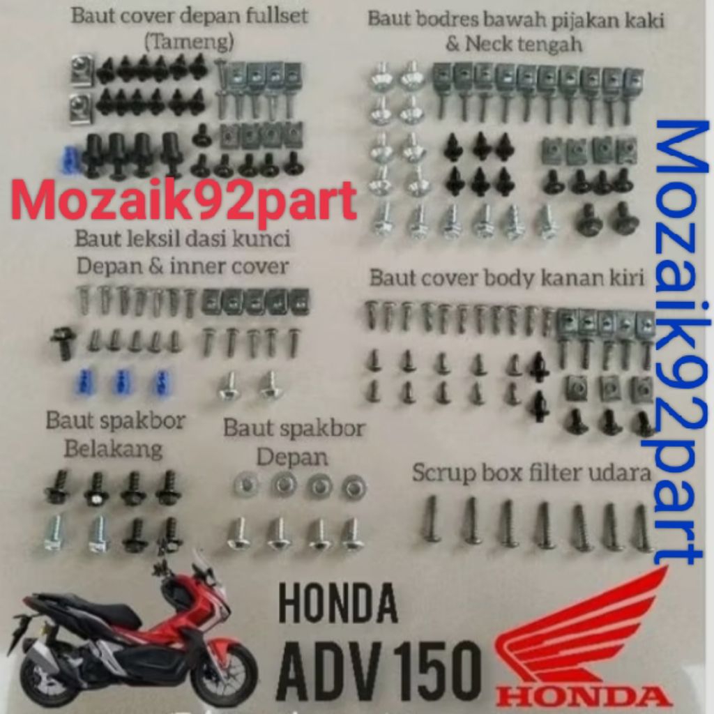 Baut lengkap fullset body Honda ADV 150