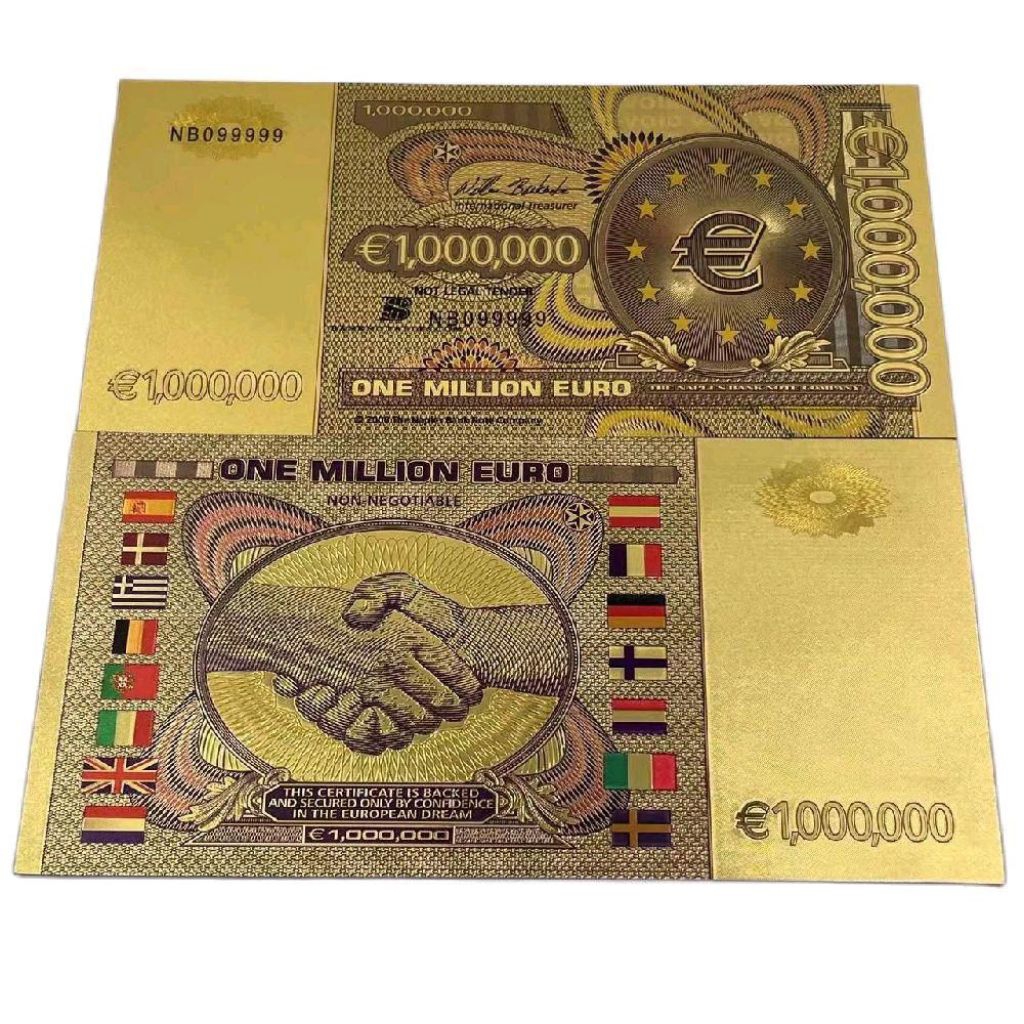 Uang Emas 1 Juta Euro Gold Foil Premium