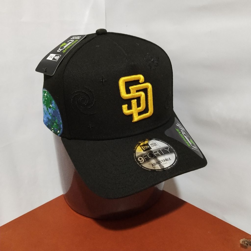 Topi New Era Original 100% 9Forty A-Frame MLB San Diego Padres Earth Day Black New
