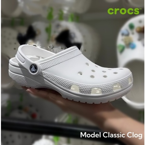 [COD]Sandal Pria Wanita Model Crocs Classic Clog  Anti Air Unisex - Putih