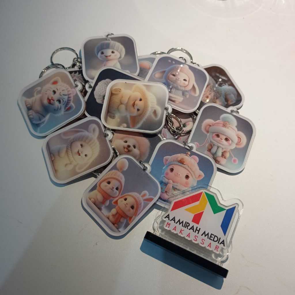 Gantungan Kunci Akrilik Custom Full Color Laser