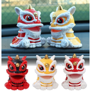 Pajangan Dashboard Mobil Barongsai Kepala Goyang Tenaga Surya - Car