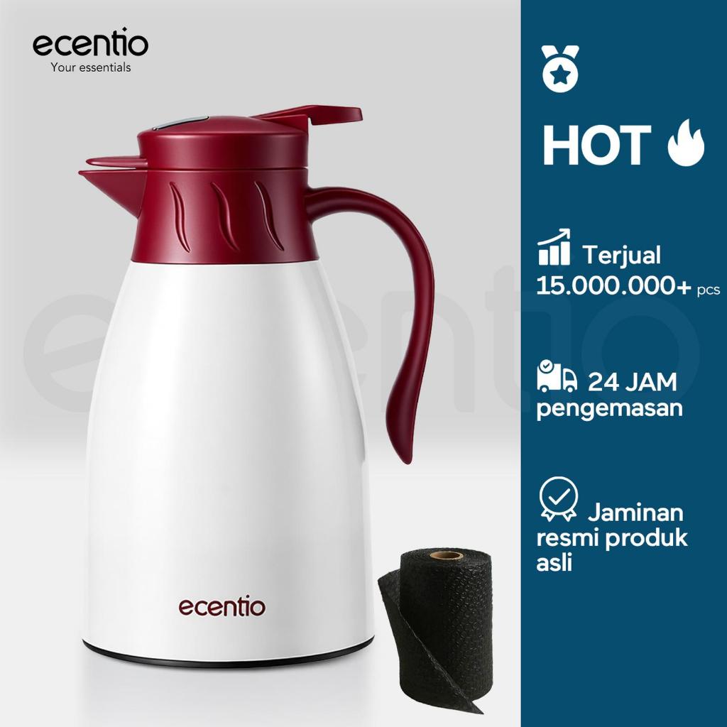 Ecentio Termos LED 1L Air Panas Dingin 24 Jam Aesthetic Portable Pencet Tahan Lama