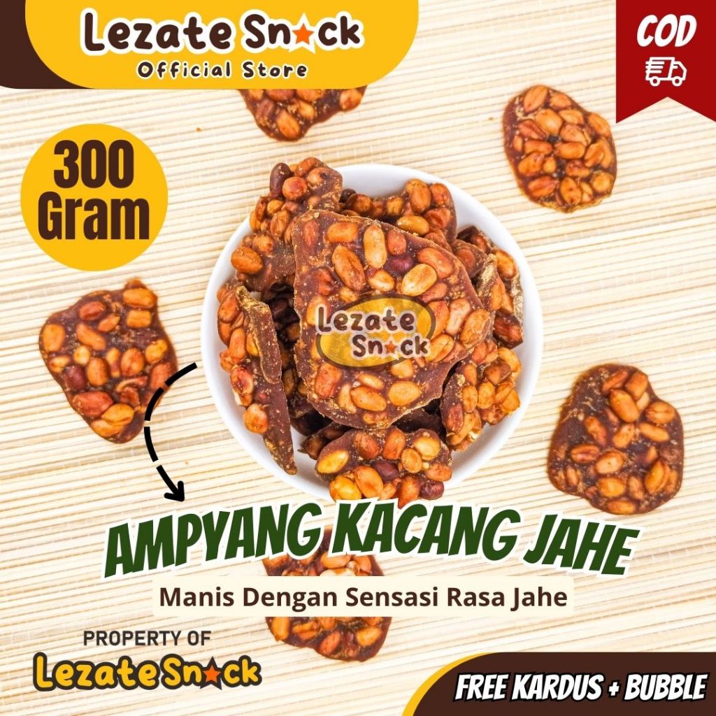 Ampyang Jahe 300 GR Toples  Murah Enak / Ampyang Dipta / Ampyang Kacang Gula Jawa / Khas Solo / Gula