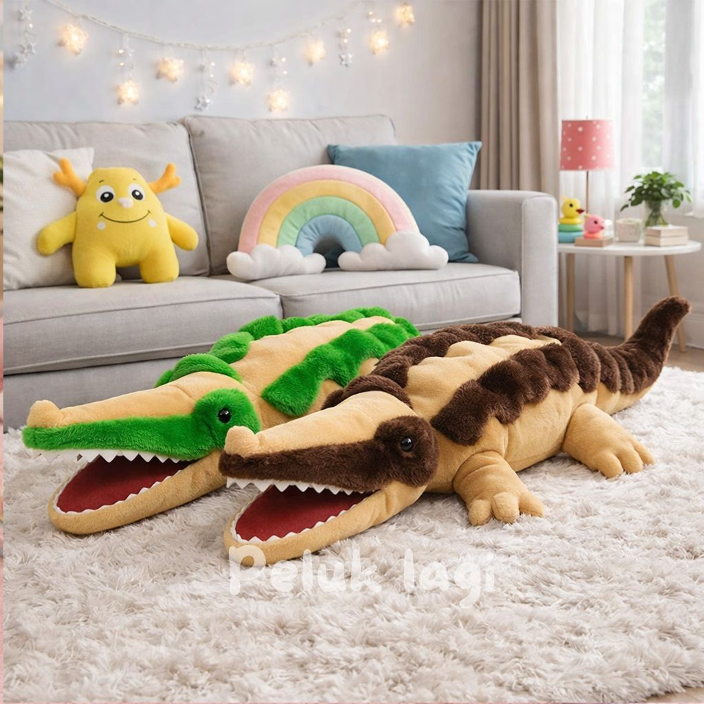 Boneka Buaya Jumbo 110CM Empuk Boneka Animal Guling Anak Kado Lucu